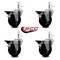 Service Caster 4'' Hard Rubber Wheel Swivel 7/16'' Grip Ring Stem Caster Set with Brake, 4PK SCC-GR20S414-HRS-PLB-716138-4 - alternate 3
